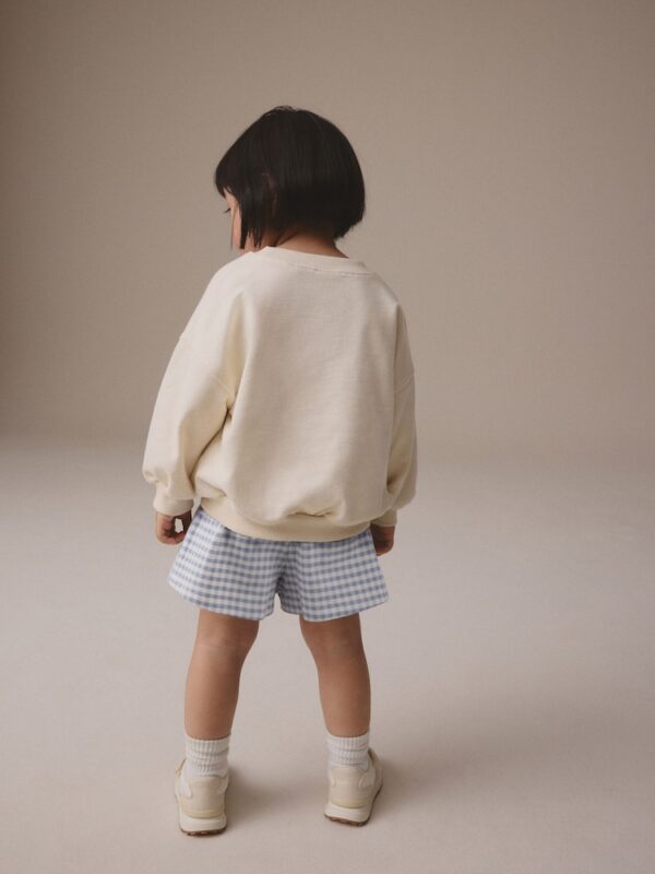 Blue Gingham 100% Cotton Top & Shorts Set