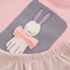 Pink Bunny 100% Cotton Top & Shorts Set