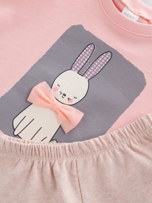 Pink Bunny 100% Cotton Top & Shorts Set