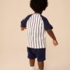 White/Navy Baseball Short Sleeve Jersey Shirt & Shorts Set