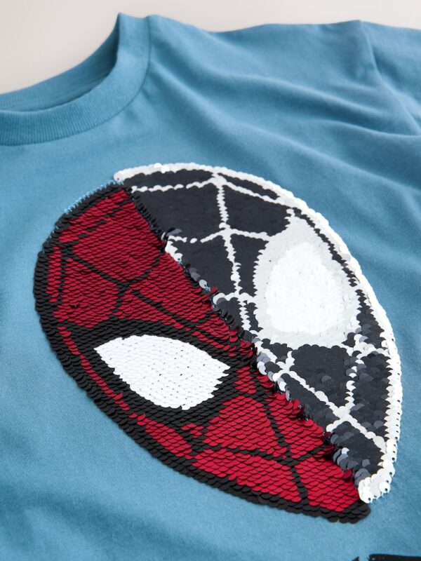 Spiderman Blue Flippy Sequin License T-Shirt