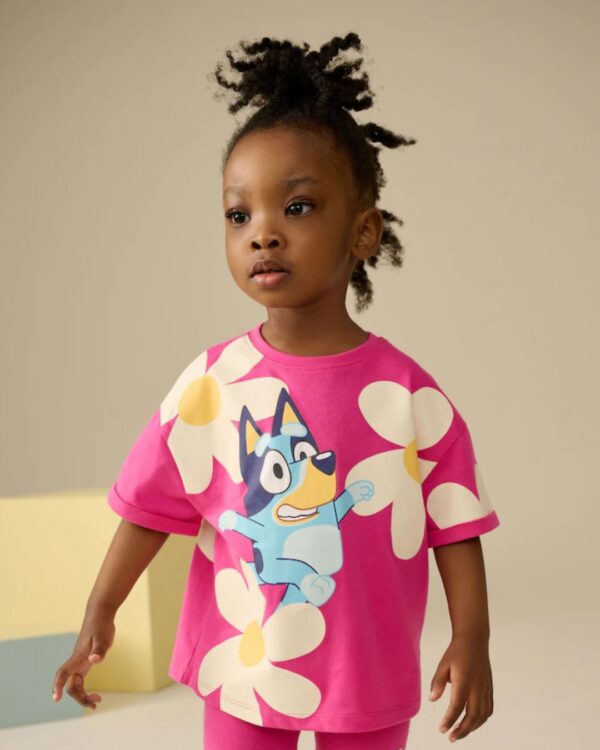 Pink Bluey Short Sleeve T-Shirt and Cycle Shorts Set