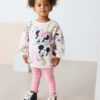 Pink Disney Minnie Mouse Long Sleeve Top and Leggings Set