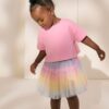 Rainbow/Pink Top and Tutu Skirt Set