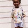 Ecru Bluey Short Sleeve T-Shirt and Cycle Shorts Set