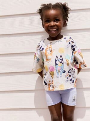 Ecru Bluey Short Sleeve T-Shirt and Cycle Shorts Set