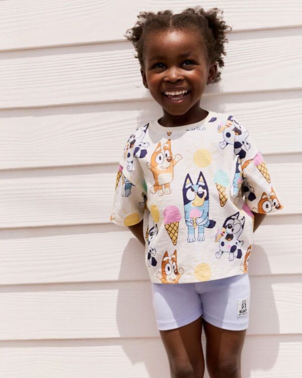 Ecru Bluey Short Sleeve T-Shirt and Cycle Shorts Set