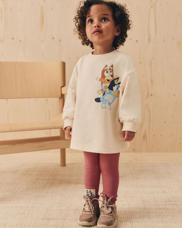 Ecru White Bluey Long Sleeve Top and Leggings Set