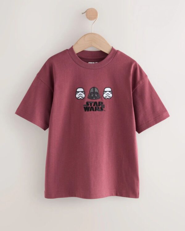 Berry Red Back Print Licensed Star Wars T-Shirt