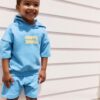 Blue/Yellow Hooded Sweatshirt and Shorts Set