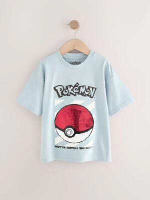 Blue Pokémon Sequin Short Sleeve T-Shirt