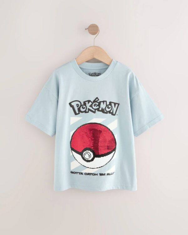 Blue Pokémon Sequin Short Sleeve T-Shirt