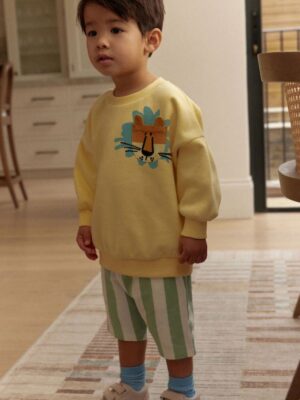 Yellow Sweatshirt and Shorts Set