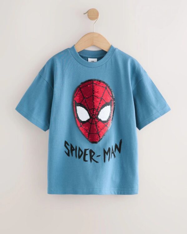 Spiderman Blue Flippy Sequin License T-Shirt