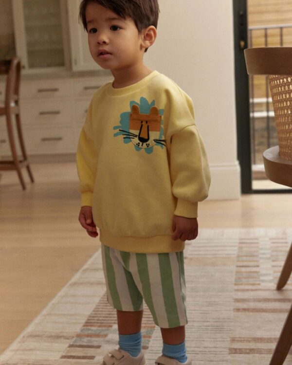 Yellow Sweatshirt and Shorts Set