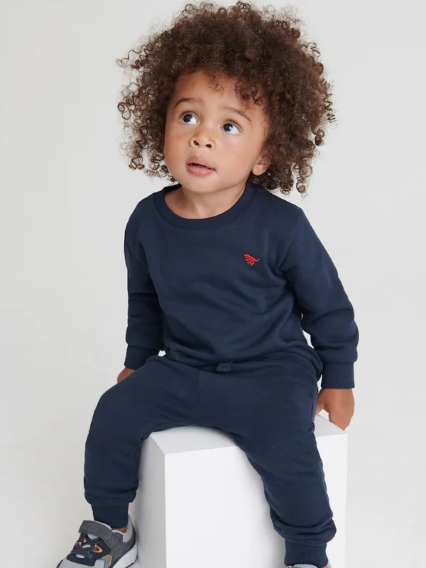 Blue Navy Jersey Sweatshirt And Joggers Set