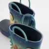 Navy Dinosaur Scene Handle Pull On Wellies
