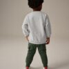 Khaki/Grey Utility Sweatshirt and Super Skinny Joggers Set