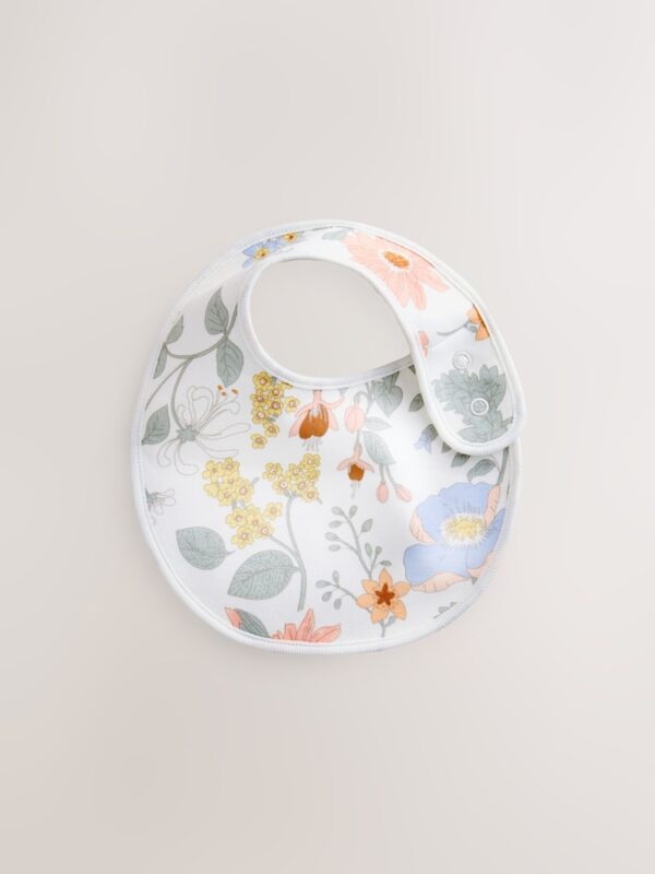 Blue Floral Print Baby Bibs 3 Pack
