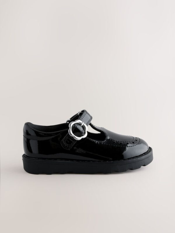 Black Patent T-Bar School Shoes