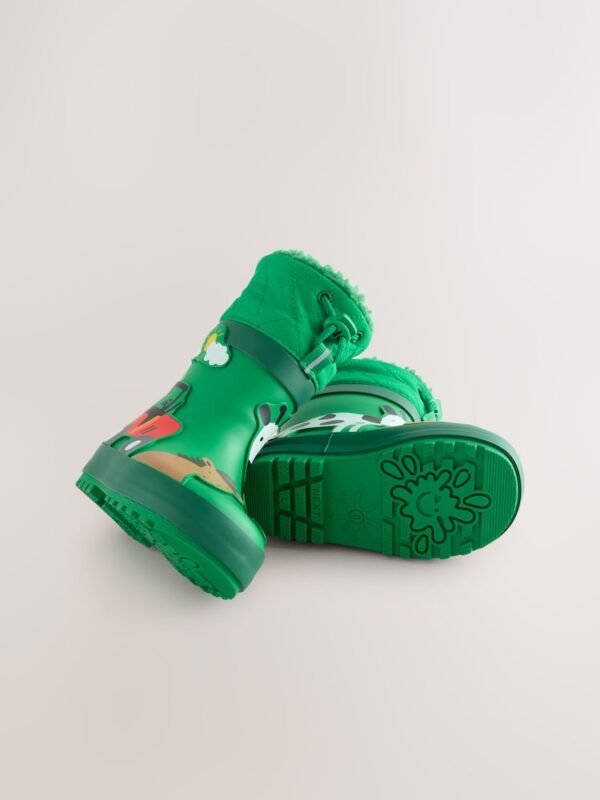 Green Farm Animals Thermal Thinsulate™ Lined Cuff Wellies