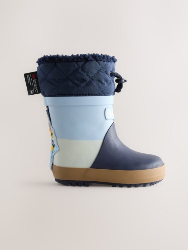 Blue Colourblock Bluey Thermal Thinsulate™ Lined Cuff Wellies
