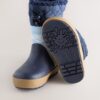 Blue Colourblock Bluey Thermal Thinsulate™ Lined Cuff Wellies