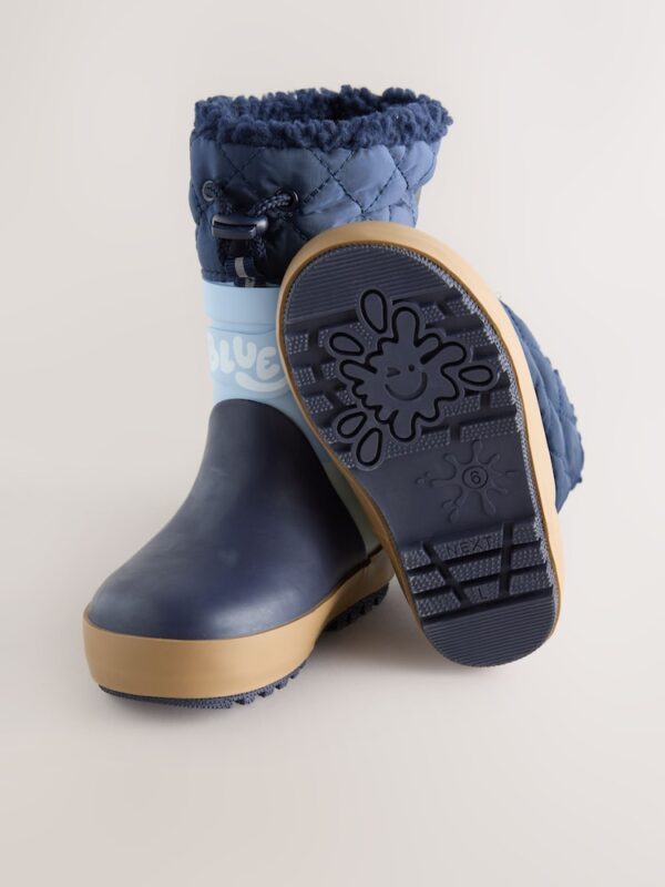 Blue Colourblock Bluey Thermal Thinsulate™ Lined Cuff Wellies