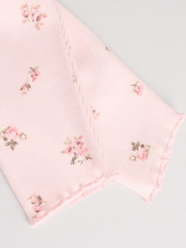Pink Ditsy Long Sleeve Baby Frill Top And Leggings Set