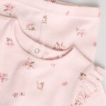 Pink Ditsy Long Sleeve Baby Frill Top And Leggings Set