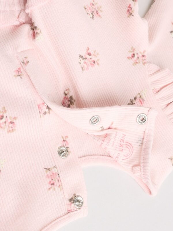 Pink Ditsy Long Sleeve Baby Frill Top And Leggings Set