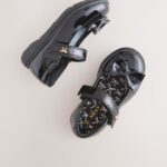 Black Patent Wide Fit (G) Bow Mary Jane School Shoes