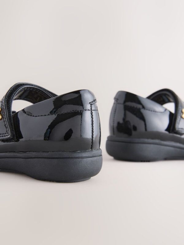 Black Patent Wide Fit (G) Bow Mary Jane School Shoes