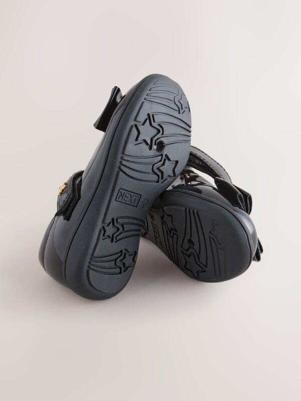 Black Patent Wide Fit (G) Bow Mary Jane School Shoes