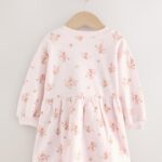 Cream Floral Sweat Dress