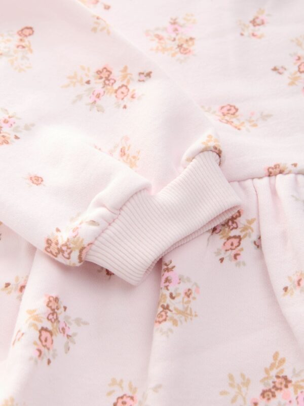 Cream Floral Sweat Dress