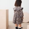 Leopard Print Long Sleeve Collared Dress