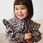 Leopard Print Long Sleeve Collared Dress