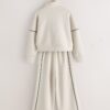 Neutral Supersoft Zip Neck Crew and Wide Leg Joggers Set