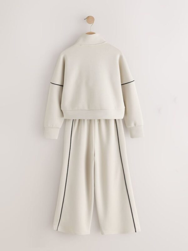 Neutral Supersoft Zip Neck Crew and Wide Leg Joggers Set