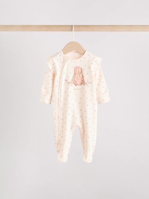 Pink Baby Two Way Zip Sleepsuits 3 Pack