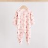Pink Baby Two Way Zip Sleepsuits 3 Pack