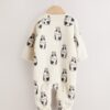 White Milk Fleece Baby Sleepsuit