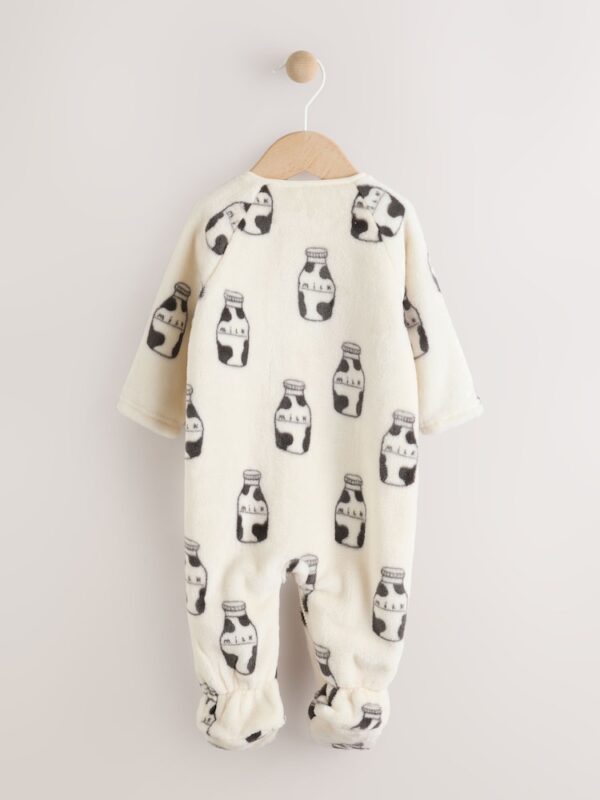 White Milk Fleece Baby Sleepsuit