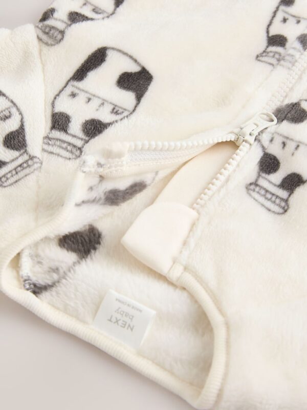 White Milk Fleece Baby Sleepsuit