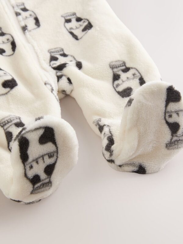 White Milk Fleece Baby Sleepsuit