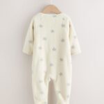 Grey Milk Fleece Baby Sleepsuit