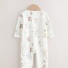Cream Baby Two Way Zip Fleece Lined Sleepsuit