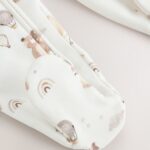 Cream Baby Two Way Zip Fleece Lined Sleepsuit