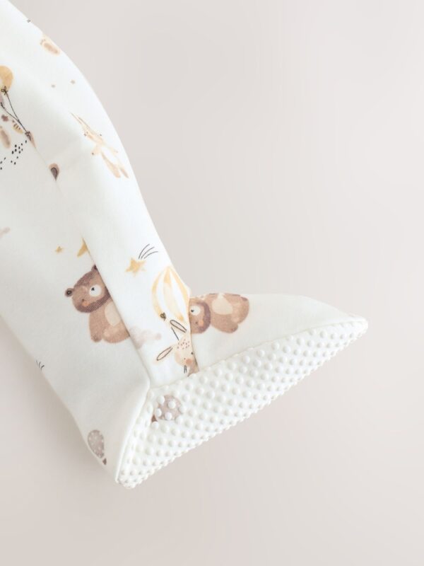 Cream Baby Two Way Zip Fleece Lined Sleepsuit